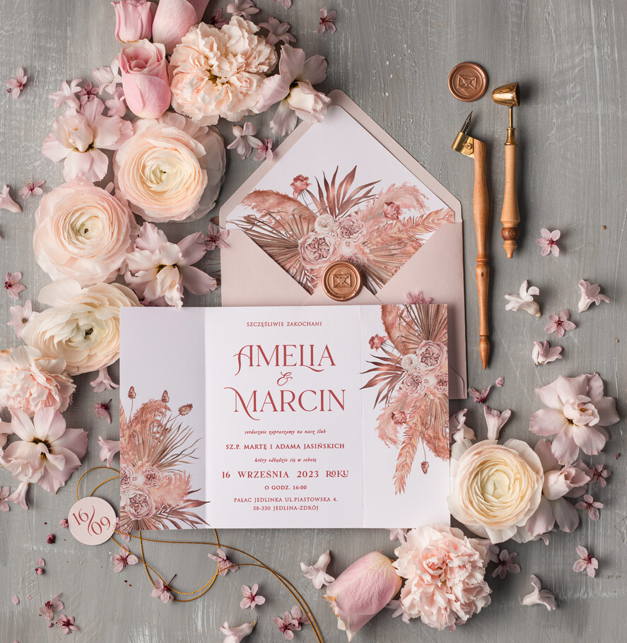 Zaproszenia ślubne Natura ręcznie robione zaproszenia na ślub, zaproszenia ślubne vintage, minimalistyczne zaproszenia slubne 1