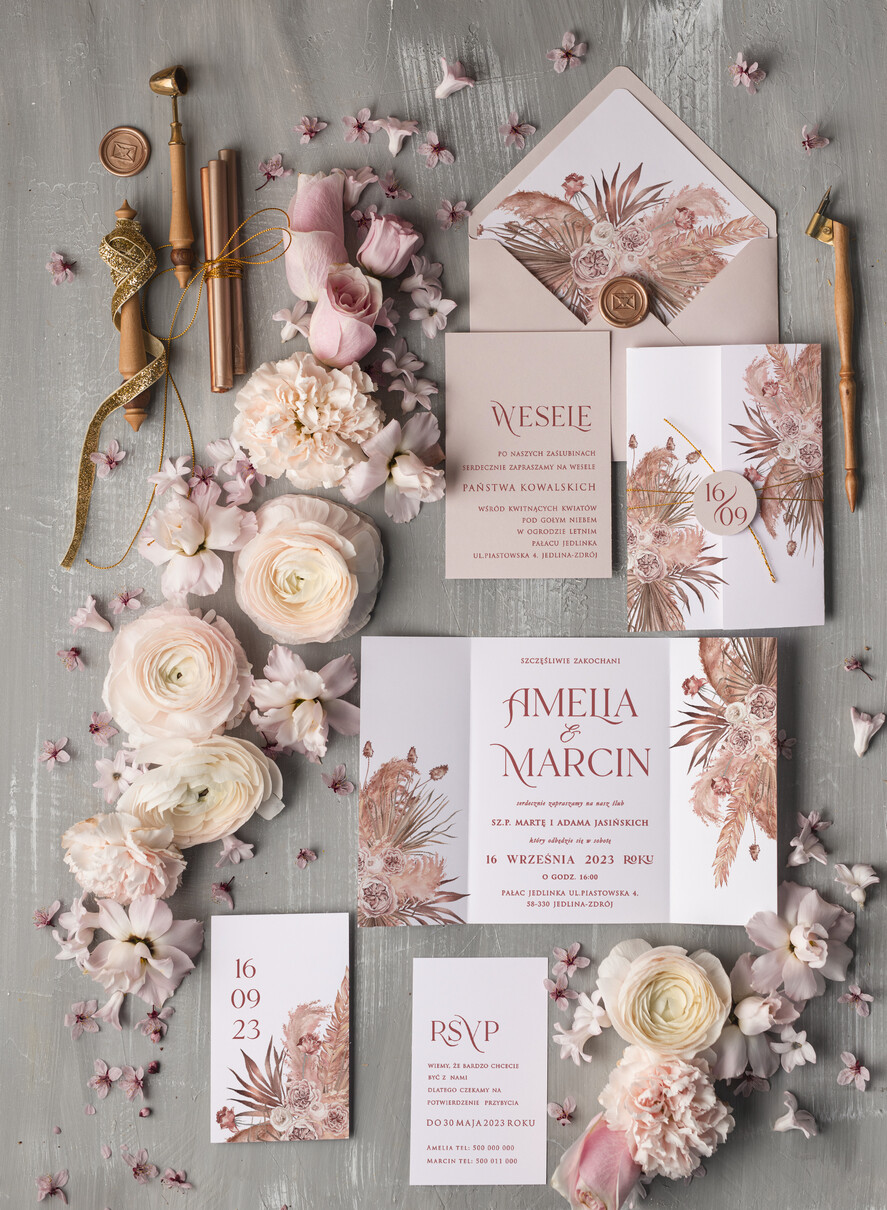 Zaproszenia ślubne Natura ręcznie robione zaproszenia na ślub, zaproszenia ślubne vintage, minimalistyczne zaproszenia slubne 0