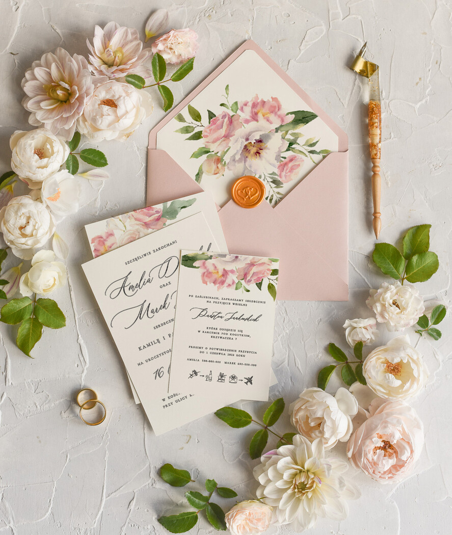 Zaproszenia ślubne Natura Proste Boho Zaproszenia Ślubne Kwiaty Róże  Minimalistyczne Zaproszenia na Ślub Delikatne Zaproszenie Ślubne10