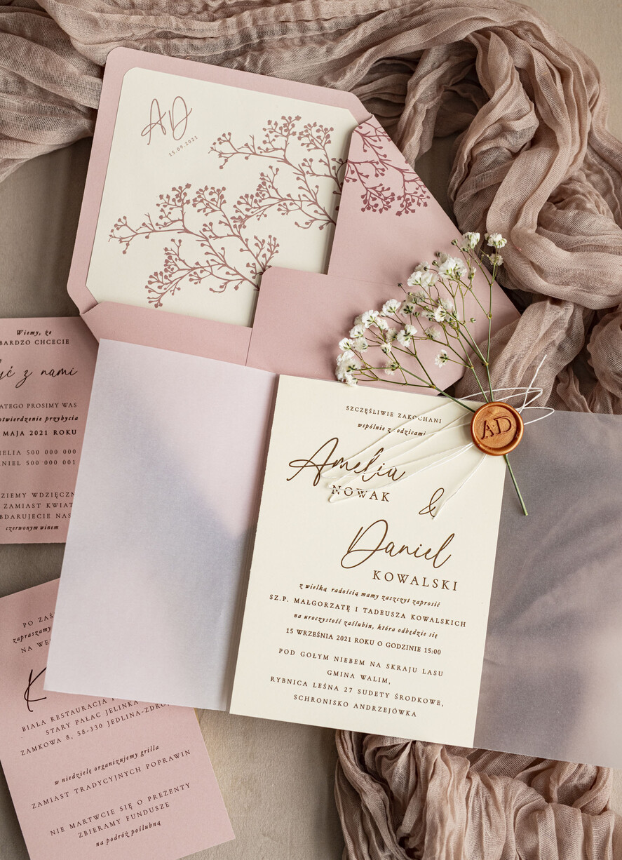 Zaproszenia ślubne Natura rustykalne zaproszenia ślubne Gipsówka naturalna zaproszenia na ślub, zaproszenie na ślub z suszoną gipsówką, zaproszenia ślubne z suszkami4