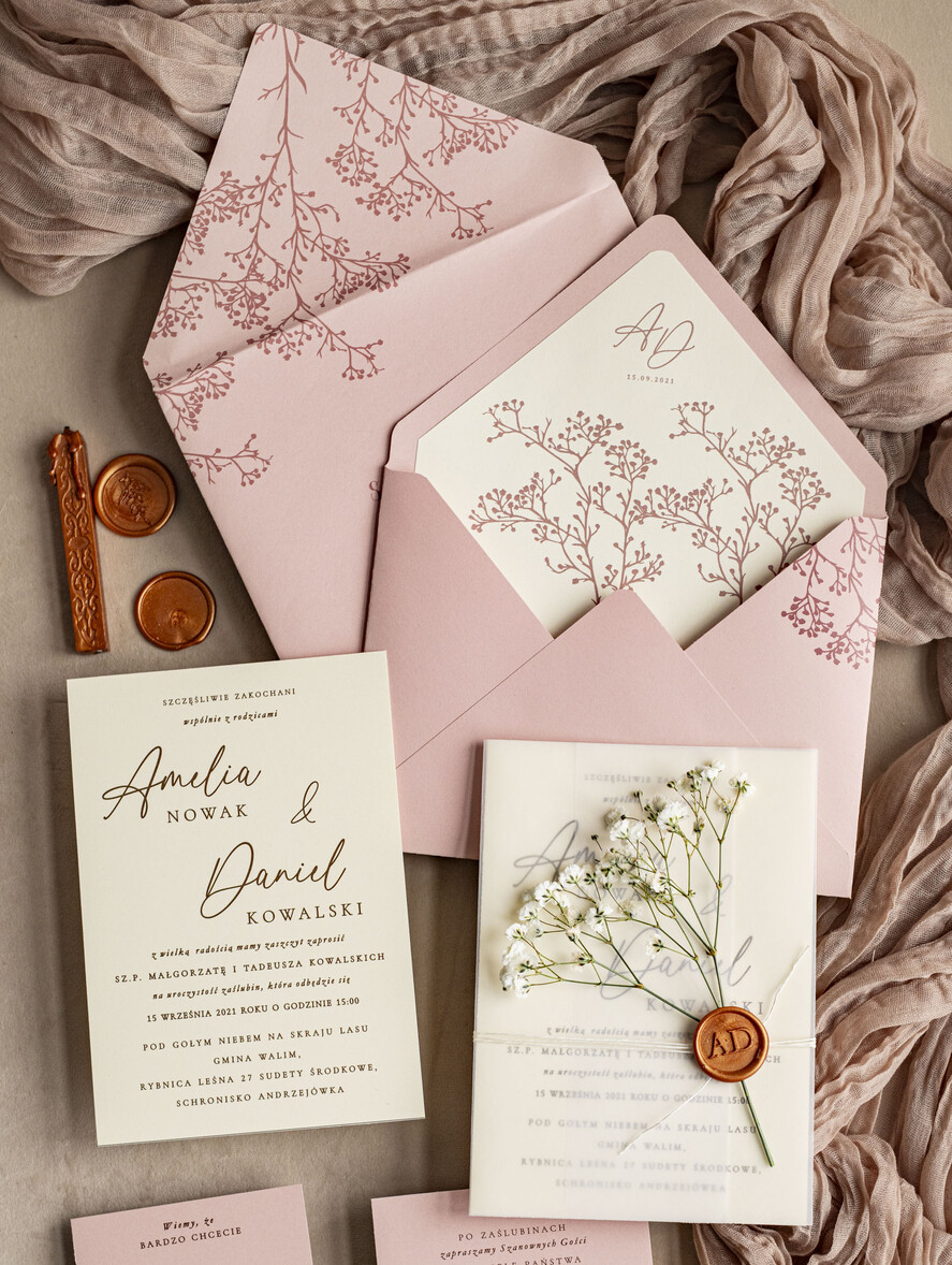 Zaproszenia ślubne Natura rustykalne zaproszenia ślubne Gipsówka naturalna zaproszenia na ślub, zaproszenie na ślub z suszoną gipsówką, zaproszenia ślubne z suszkami3