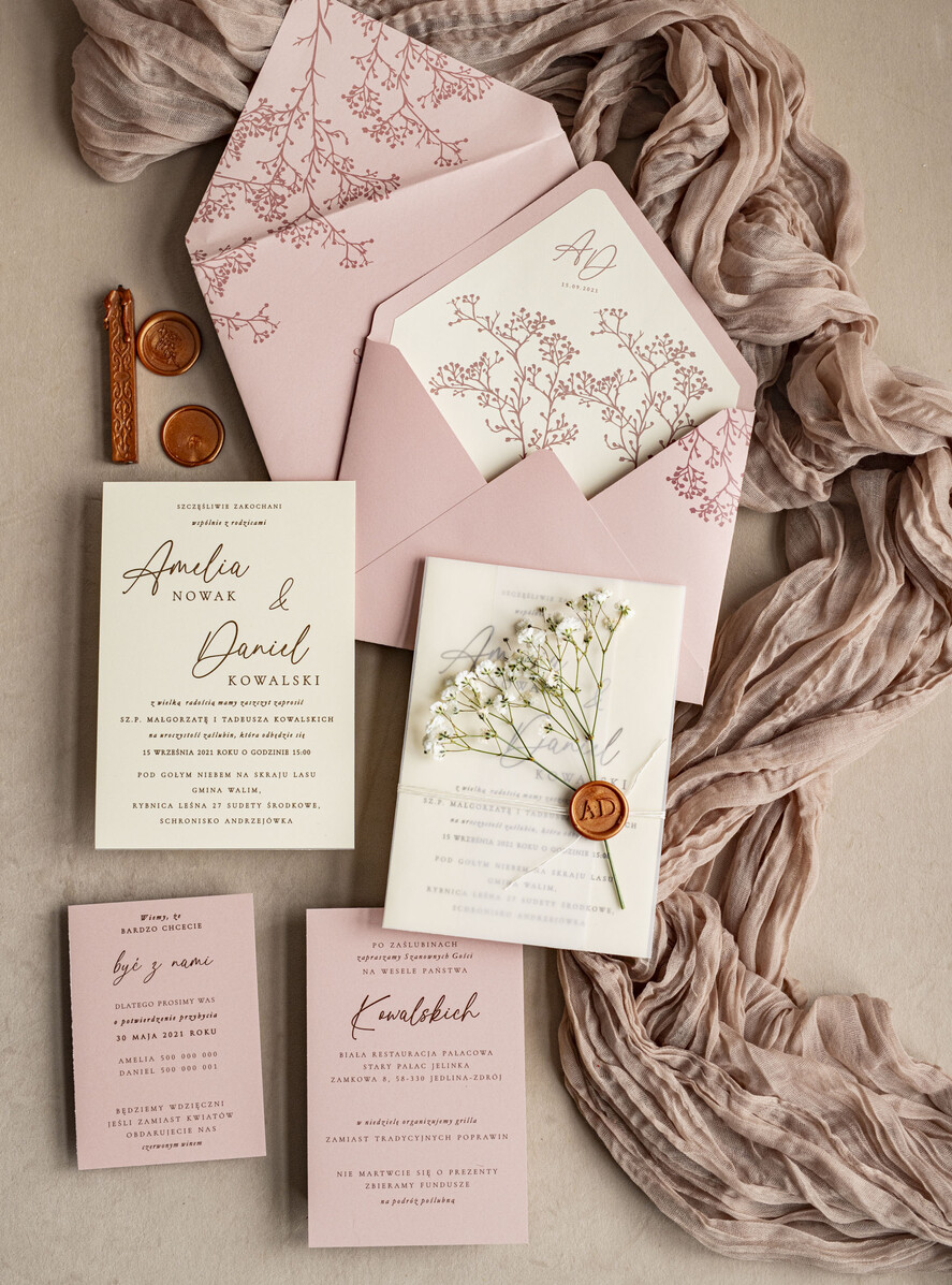 Zaproszenia ślubne Natura rustykalne zaproszenia ślubne Gipsówka naturalna zaproszenia na ślub, zaproszenie na ślub z suszoną gipsówką, zaproszenia ślubne z suszkami1