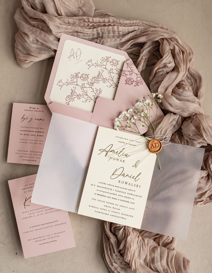 Zaproszenia ślubne Natura rustykalne zaproszenia ślubne Gipsówka naturalna zaproszenia na ślub, zaproszenie na ślub z suszoną gipsówką, zaproszenia ślubne z suszkami6