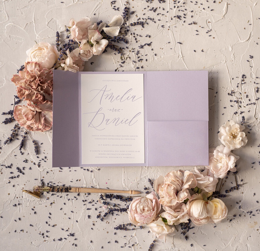 Zaproszenia ślubne Natura Lawendowe Zaproszenia Ślubne Minimalistyczne Zaproszenia na Ślub Prowansalski Styl Zaproszenie Ślubne Naturalna Lawenda  w stylu Prowansji7