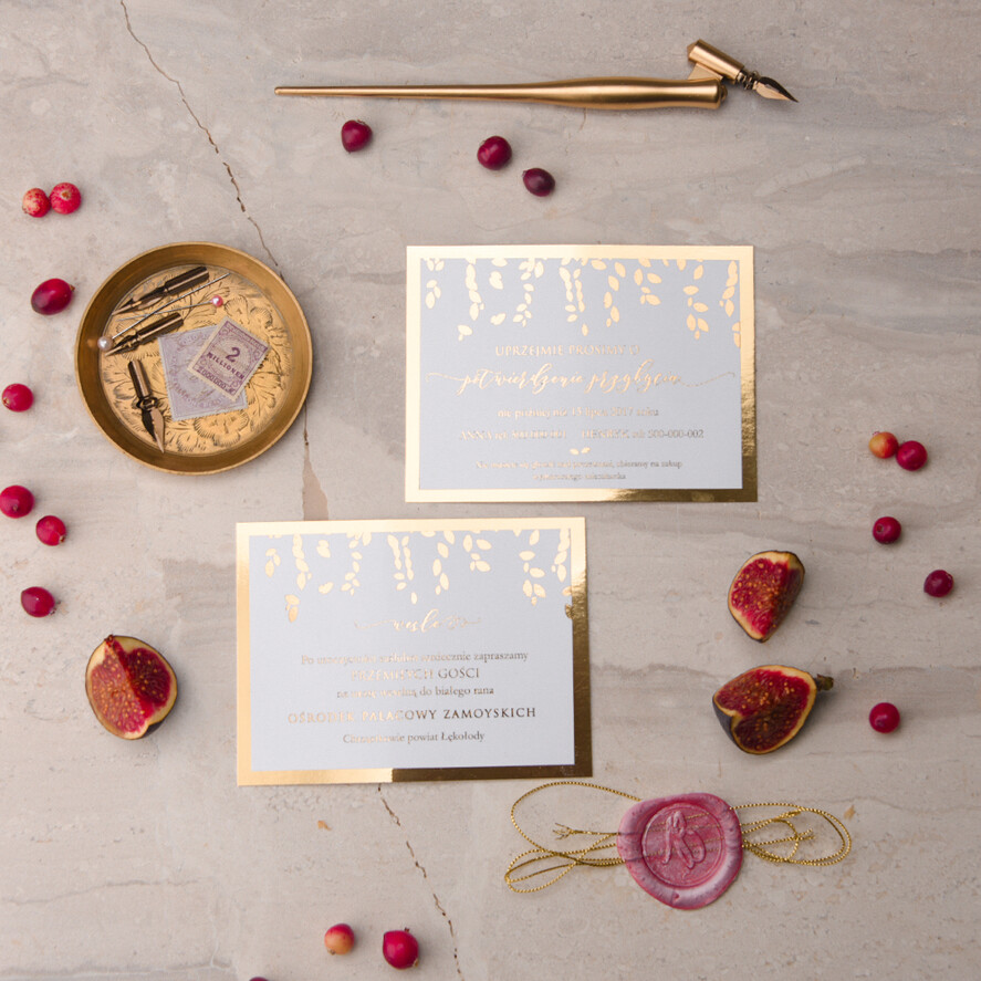 Zaproszenia ślubne Złote Glamour złote różowe zaproszenia ślubne robione na zamówienie idealne na wesele5