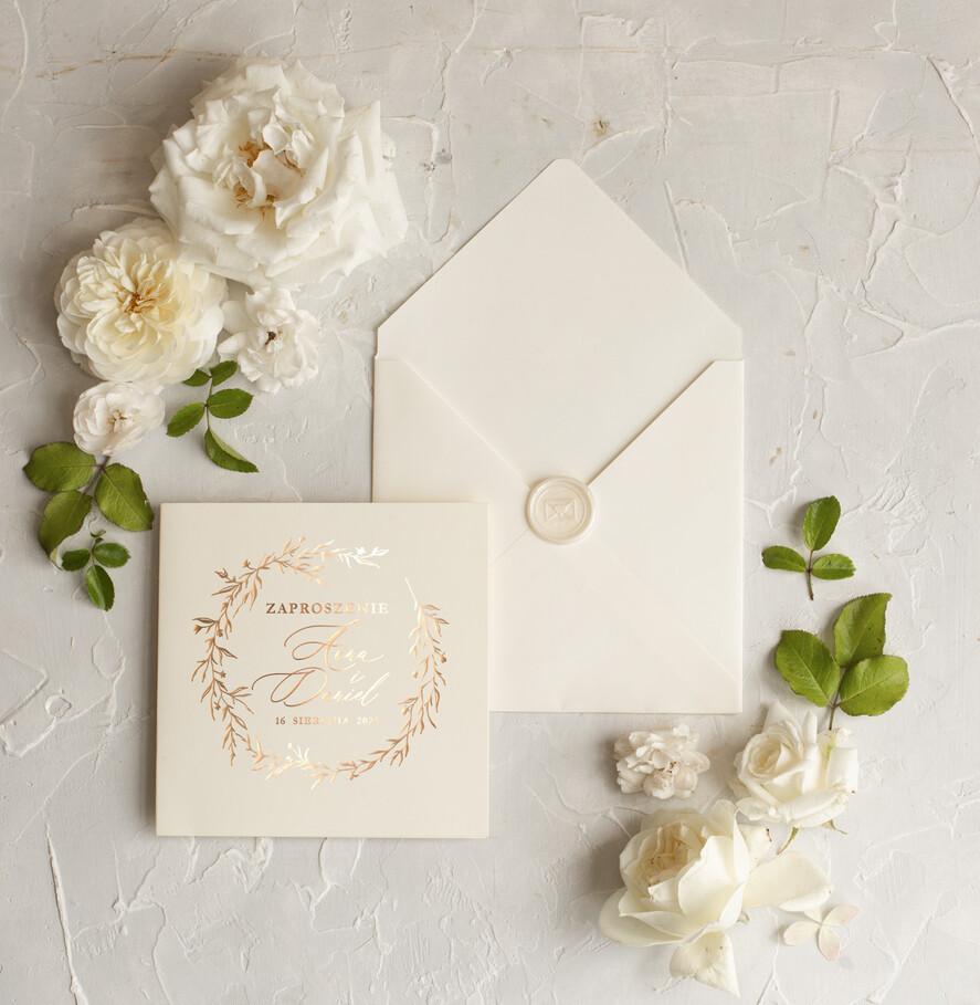 Zaproszenia ślubne Złote Glamour spersonalizowane zaproszenia na ślub, złote glamour1