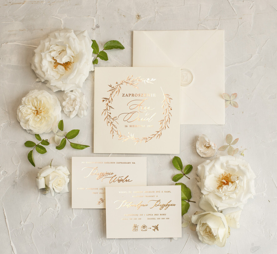 Zaproszenia ślubne Złote Glamour spersonalizowane zaproszenia na ślub, złote glamour5