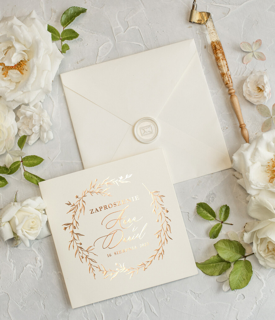 Zaproszenia ślubne Złote Glamour spersonalizowane zaproszenia na ślub, złote glamour6
