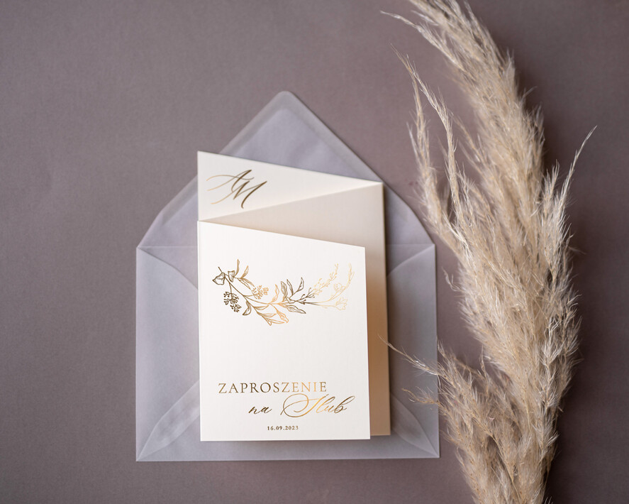 Zaproszenia ślubne Złote Glamour wyjątkowe zaproszenia ślubne, glamour błyszczące złote napisy, składane zaproszenia ślubne 1