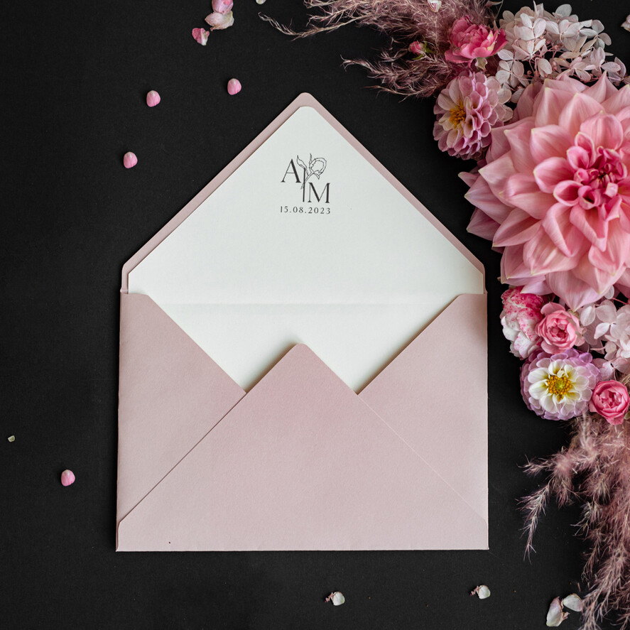 Zaproszenia ślubne Złote Glamour nietypowe zaproszenia na ślub, nowoczesny styl glamour, delikatne złote zaproszenia ślubne z piwonią  5