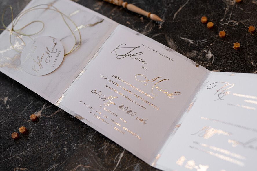 Zaproszenia ślubne Złote Glamour wyjątkowe zaproszenia ślubne nowoczesny styl glamour złote litery3