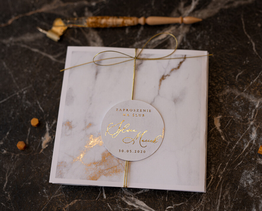 Zaproszenia ślubne Złote Glamour wyjątkowe zaproszenia ślubne nowoczesny styl glamour złote litery6