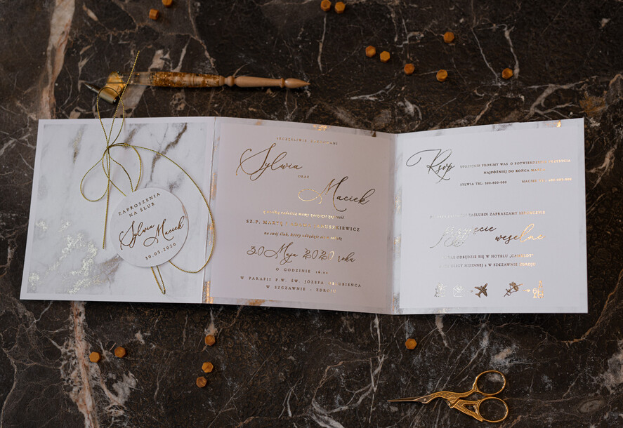 Zaproszenia ślubne Złote Glamour wyjątkowe zaproszenia ślubne nowoczesny styl glamour złote litery7