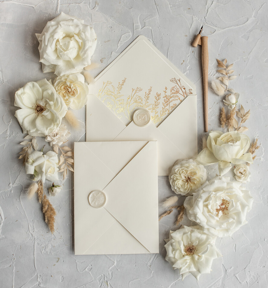 Zaproszenia ślubne Złote Glamour Złote Zaproszenia Ślubne z Listkami  Glamour Proste  Złocone Zaproszenia na Ślub Minimalistyczne Zaproszenie ślubne  11