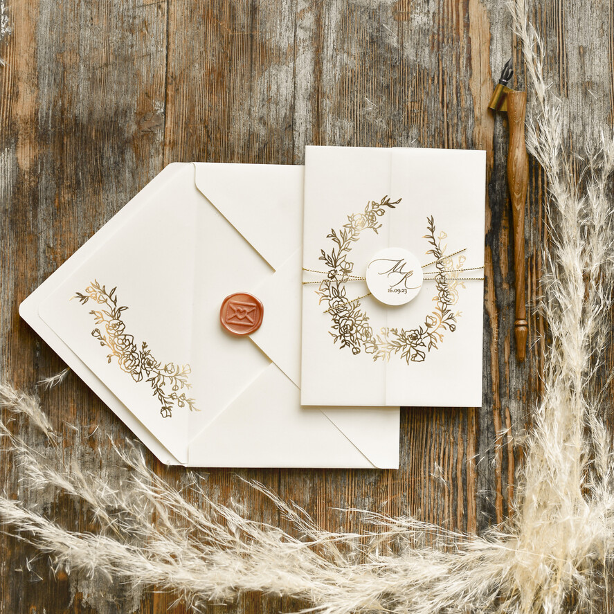 Zaproszenia ślubne Złote Glamour Złote  Minimalistyczne zaproszenia ślubne,  proste złocone zaproszenie ślubne Nowoczesne zaproszenie na ślub1