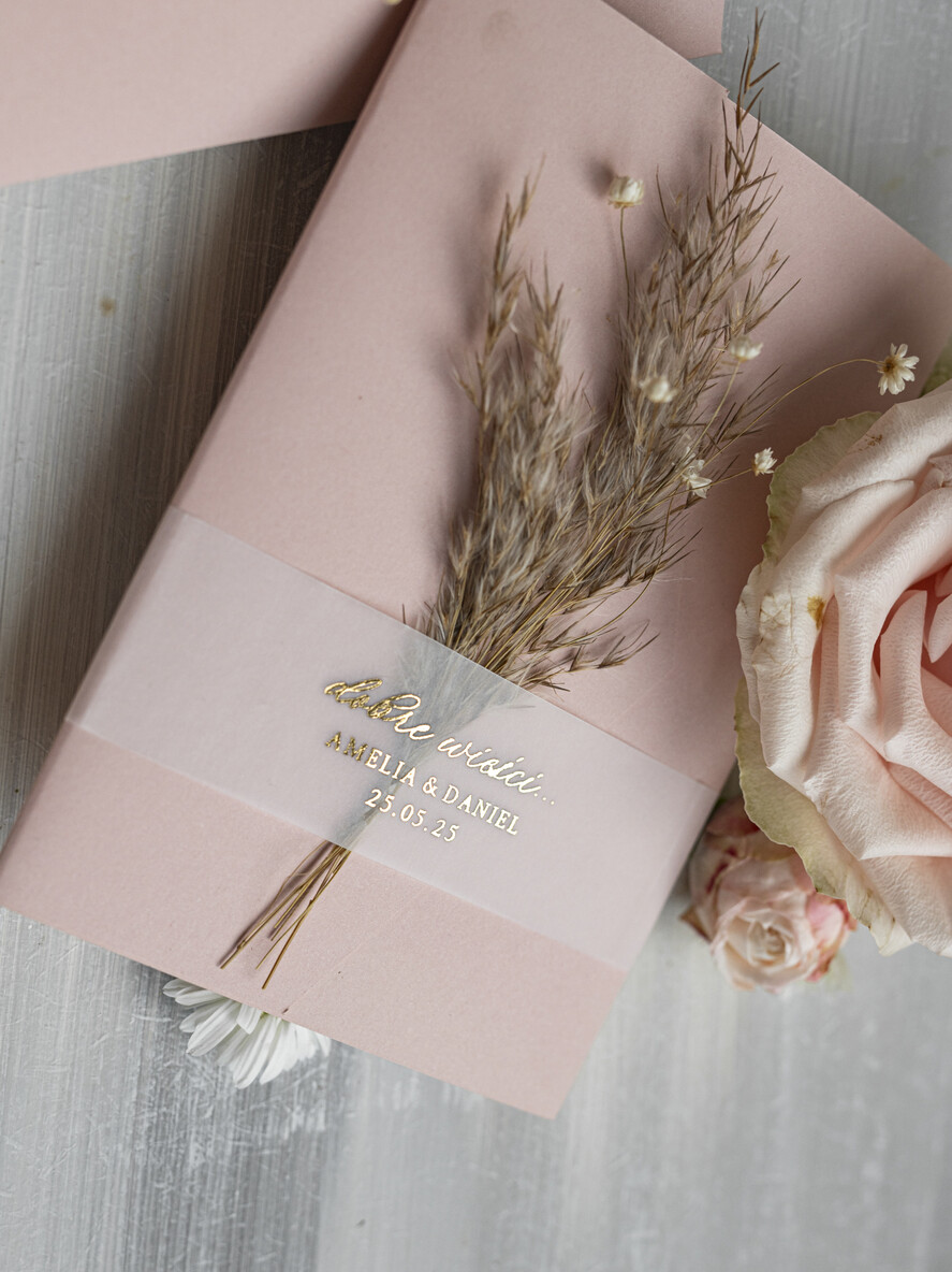 Zaproszenia ślubne Złote Glamour Oryginalne Zaproszenia Na Ślub Idealne Na Wesele W Plenerze, Eleganckie Zaproszenie Ślubne Z Trawą Pampasową, Złote Zaproszenia Na Ślub I Wesele, Trawa Pampasowa Na Zaproszeniach Ślubnych2