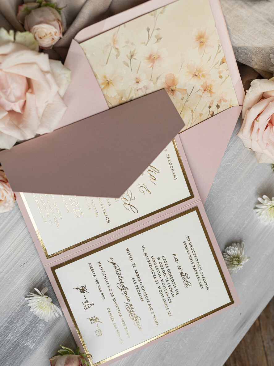 Zaproszenia ślubne Złote Glamour Oryginalne Zaproszenia Na Ślub Idealne Na Wesele W Plenerze, Eleganckie Zaproszenie Ślubne Z Trawą Pampasową, Złote Zaproszenia Na Ślub I Wesele, Trawa Pampasowa Na Zaproszeniach Ślubnych9