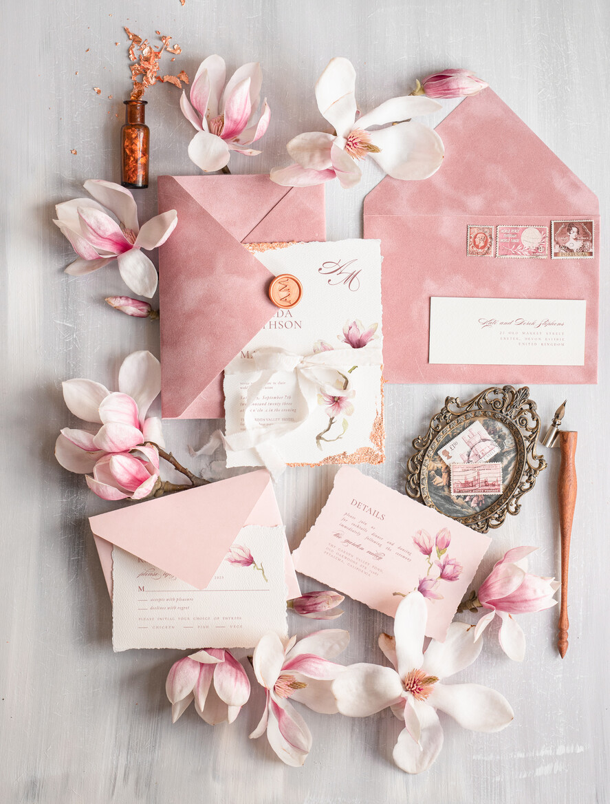 Zaproszenia ślubne Złote Glamour Darte zaproszenia ślubne z płatkami złota, delikatne zaproszenia na ślub ze złotem, zaproszenie glamour z jedwabną wstążką złote zaproszenia na ślub0