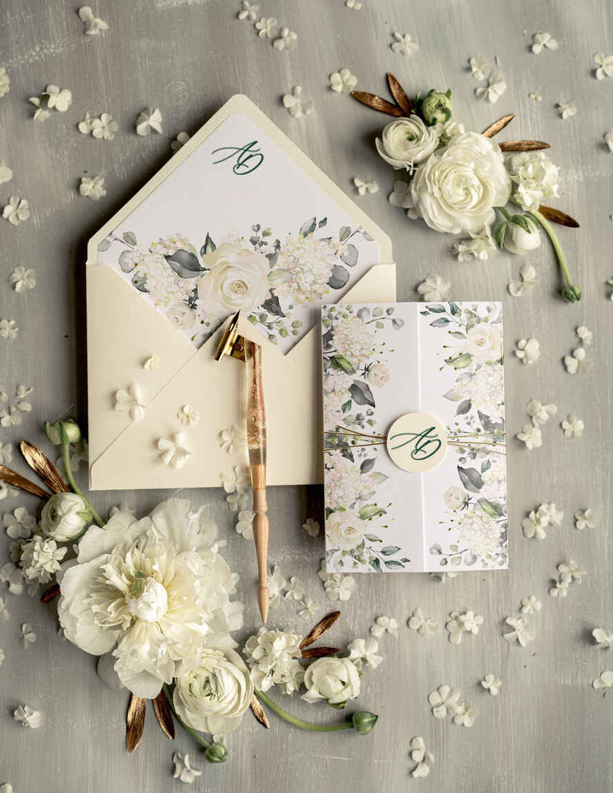 Zaproszenia ślubne Złote Glamour delikatne zaproszenia na ślub w plenerze złote i błyszczące litery białe róże, zaproszenie na ślub z kwiatami4