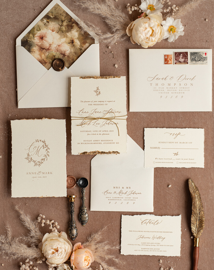 Zaproszenia ślubne Złote Glamour Wydzierane Zaproszenia ślubne z płatkami złota, delikatne zaproszenia na ślub ze złotem, zaproszenie glamour ze zlotym sznurkiem złote zaproszenia na ślub1