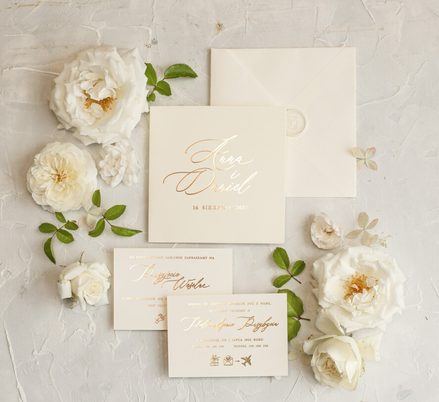 Zaproszenia ślubne Złote Glamour Złote  Minimalistyczne zaproszenia ślubne,  proste złocone zaproszenie ślubne Nowoczesne zaproszenie na ślub1