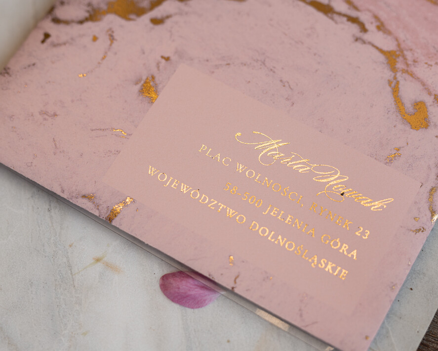 Zaproszenia ślubne Złote Glamour Marmurkowe Zaproszenia Ślubne Różowe złote Zaproszenie na Ślub Glamour Złocone Zaproszenia na Ślub Cywilny8