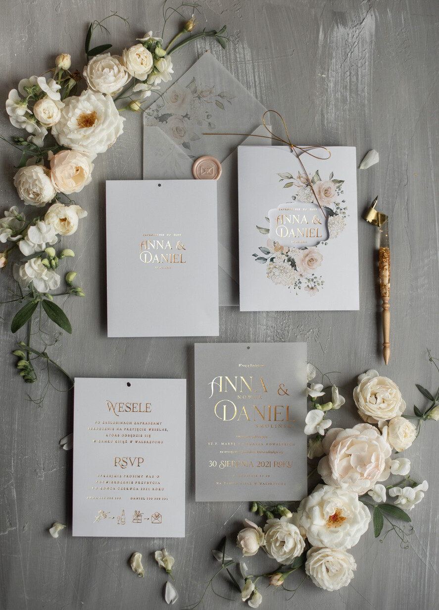 Zaproszenia ślubne Złote Glamour orginalne zaproszenia na ślub luksusowe wesele w zamku zaproszenia ślubne złote litery4