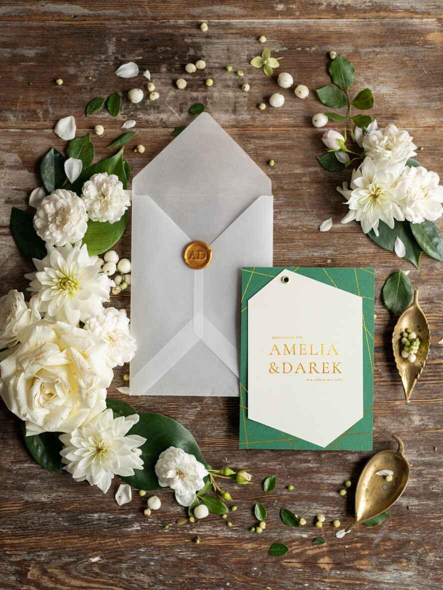 Zaproszenia ślubne Złote Glamour orginalne zaproszenia na ślub, klasyczne złote i błyszczące1