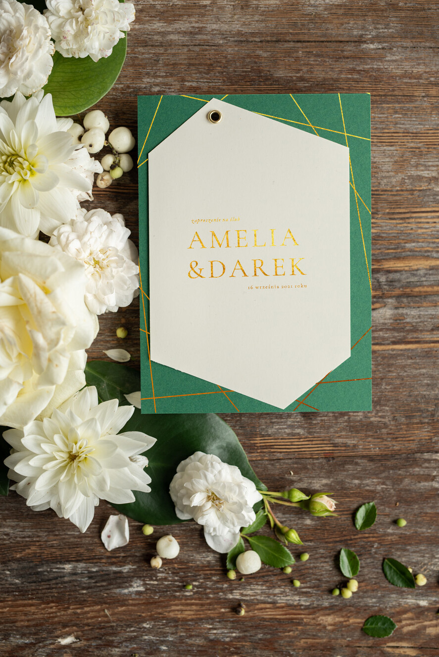Zaproszenia ślubne Złote Glamour orginalne zaproszenia na ślub, klasyczne złote i błyszczące3