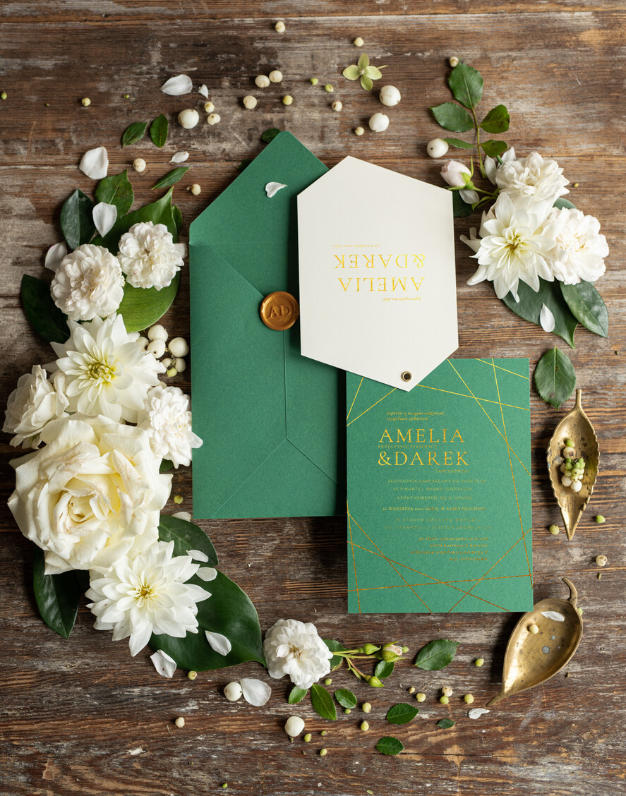 Zaproszenia ślubne Złote Glamour orginalne zaproszenia na ślub, klasyczne złote i błyszczące4