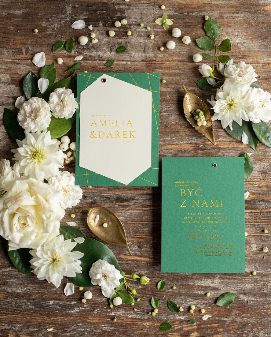 Zaproszenia ślubne Złote Glamour orginalne zaproszenia na ślub, klasyczne złote i błyszczące5