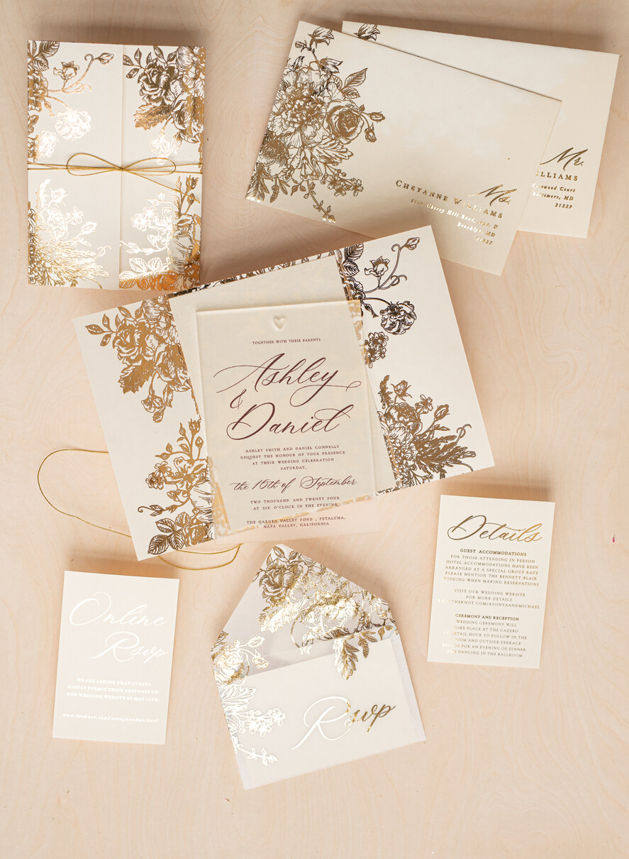 Zaproszenia ślubne Złote Glamour złote zaproszenia ślubne, złote naproszenia na slub, zaproszenia slubne z welurem, zaproszenia slubne glamour4