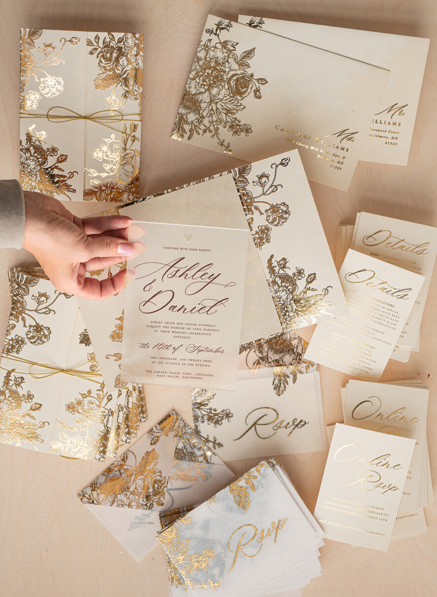 Zaproszenia ślubne Złote Glamour złote zaproszenia ślubne, złote naproszenia na slub, zaproszenia slubne z welurem, zaproszenia slubne glamour5