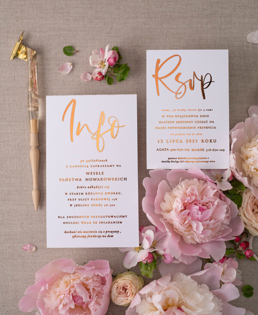 Zaproszenia ślubne Złote Glamour najpiękniejsze zaproszenia ślubne, idealne na wesele ze złotem1