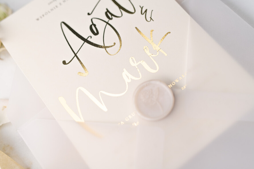 Zaproszenia ślubne Złote Glamour minimalistyczne złote lub srebrne zaproszenia ślubne  idealne na wesele w stylu glamour 14