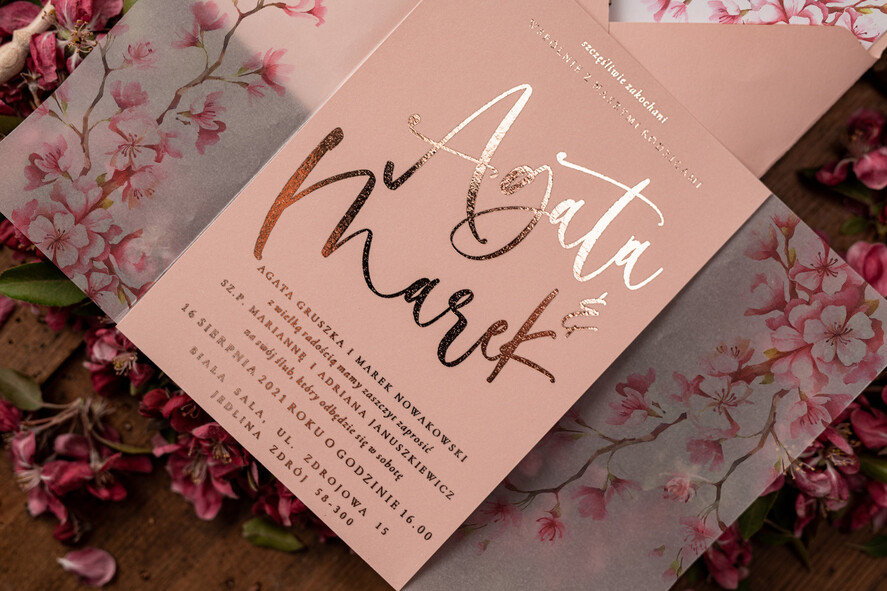 Zaproszenia ślubne Złote Glamour zaproszenia ślubne wykonywane ręcznie, glamour złota i srebrna folia3