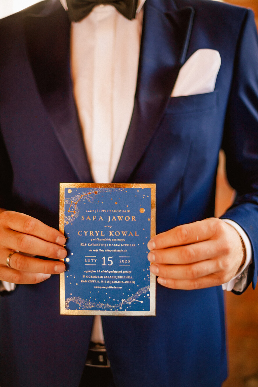 Zaproszenia ślubne Złote Glamour Złoto Granatowe  zaproszenia ślubne z Gwiazdami, Nocne Niebo Złocone  zaproszenie ślubne Gwiezdne zaproszenie na ślub Granatowe2