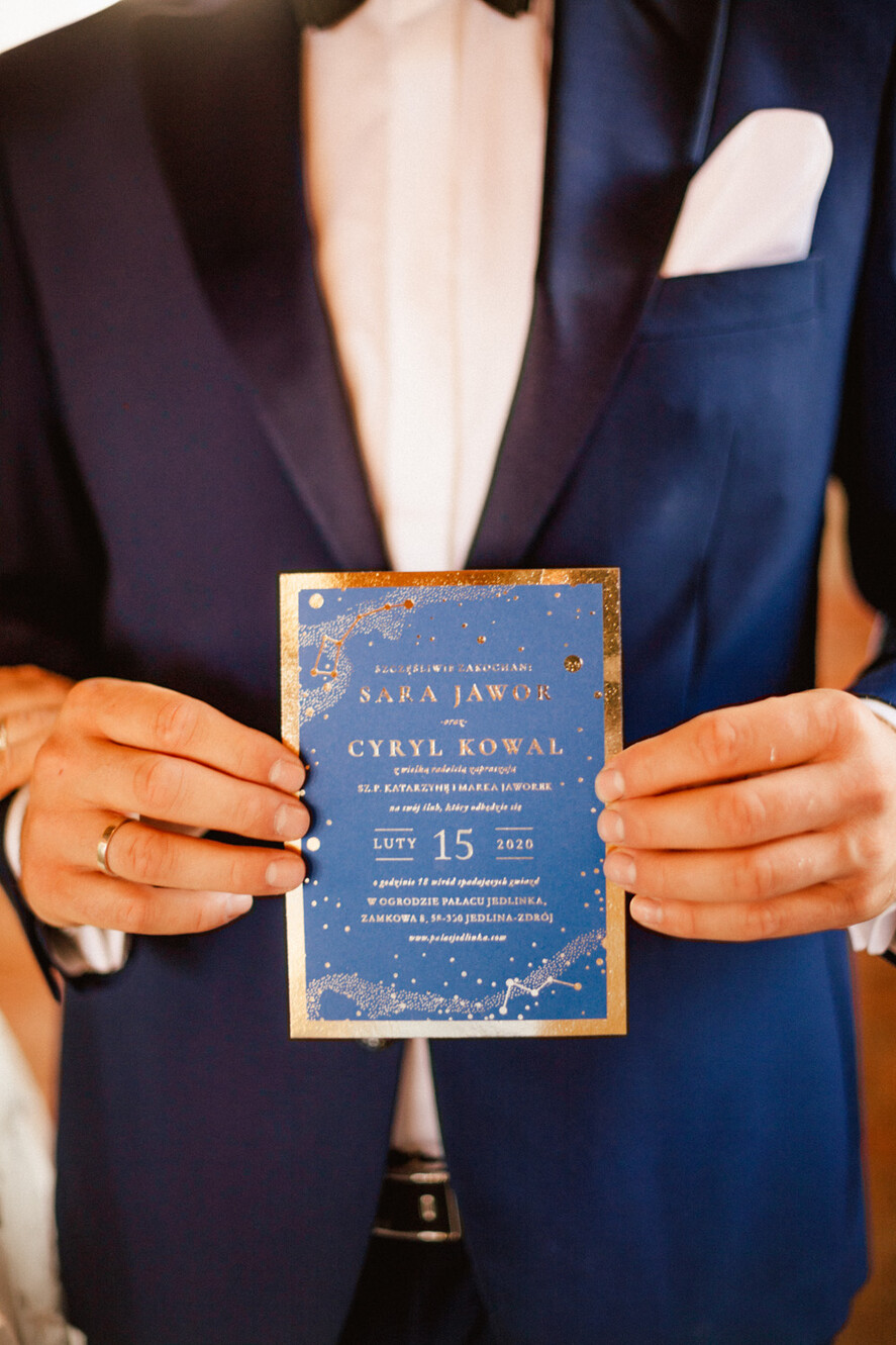 Zaproszenia ślubne Złote Glamour Złoto Granatowe  zaproszenia ślubne z Gwiazdami, Nocne Niebo Złocone  zaproszenie ślubne Gwiezdne zaproszenie na ślub Granatowe4