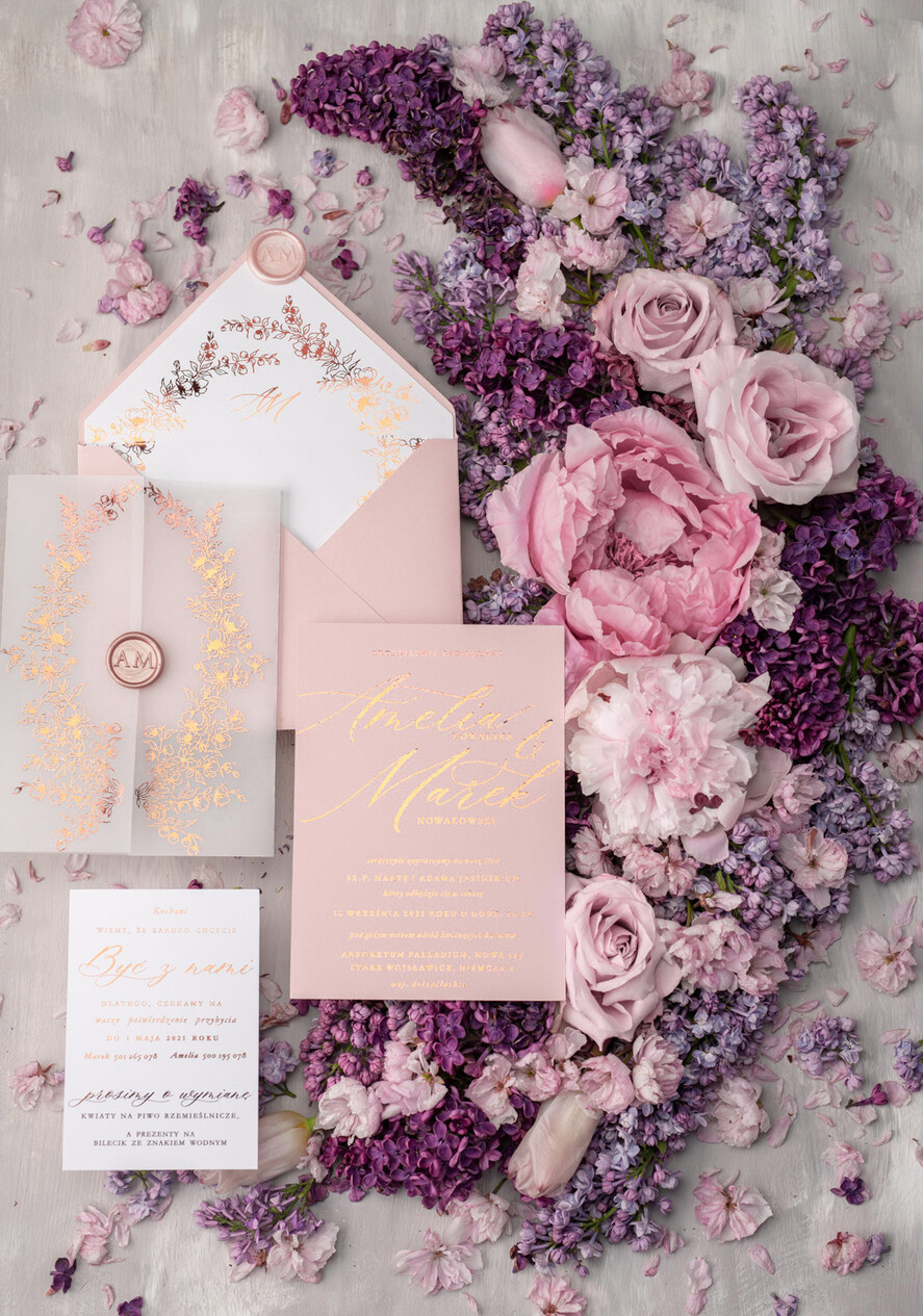 Zaproszenia ślubne Złote Glamour modne zaproszenia na ślub, idealne na wesele ze złotem16