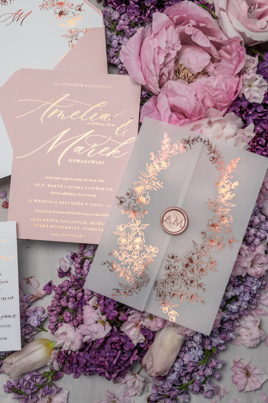 Zaproszenia ślubne Złote Glamour modne zaproszenia na ślub, idealne na wesele ze złotem18