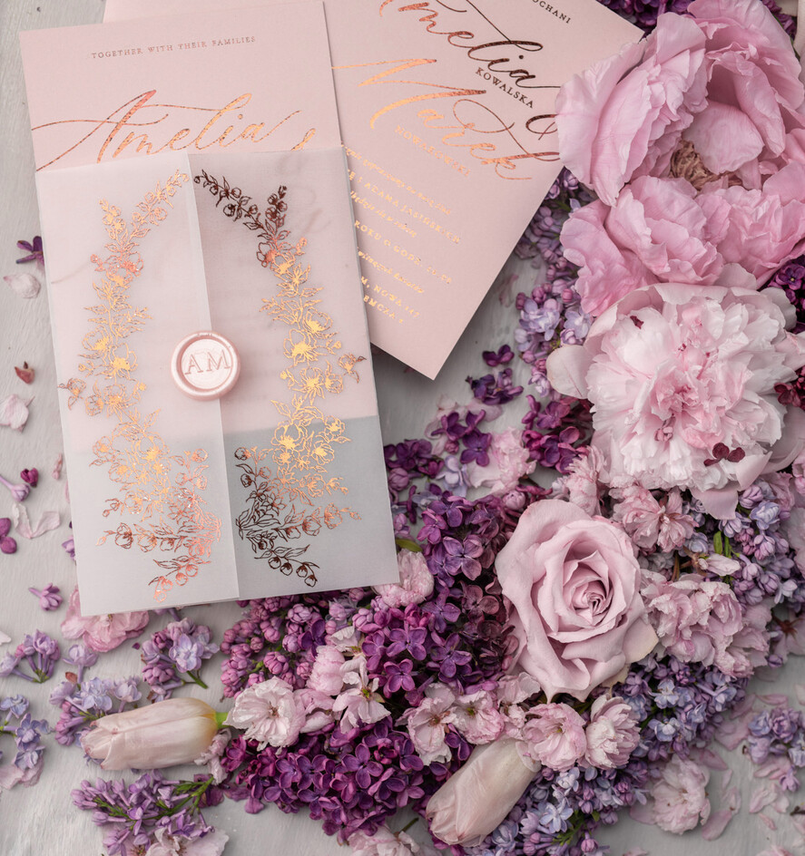 Zaproszenia ślubne Złote Glamour modne zaproszenia na ślub, idealne na wesele ze złotem4