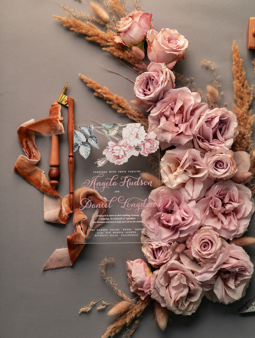 Zaproszenia ślubne Złote Glamour nowoczesne zaproszenia ślubne druk UV na akrylu idealne na wesele w pałacu 21