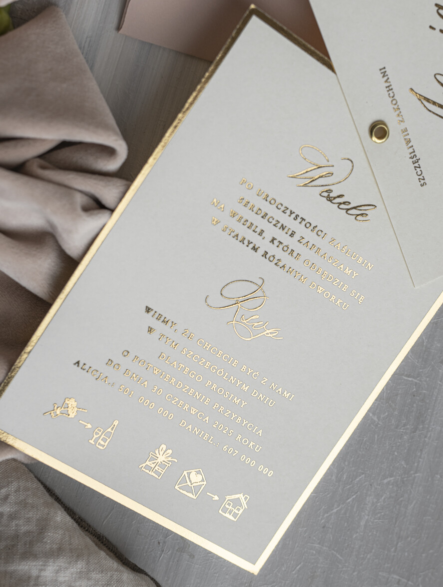 Zaproszenia ślubne Złote Glamour najpiękniejsze zaproszenia ślubne, złote glamour2