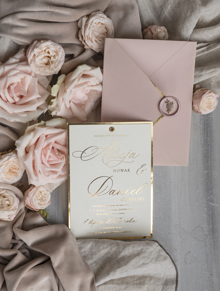 Zaproszenia ślubne Złote Glamour najpiękniejsze zaproszenia ślubne, złote glamour10