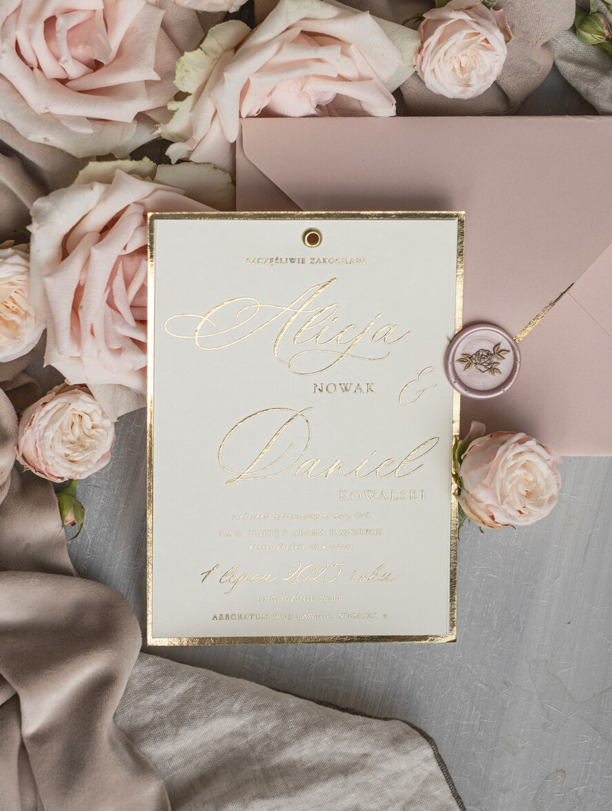Zaproszenia ślubne Złote Glamour najpiękniejsze zaproszenia ślubne, złote glamour12
