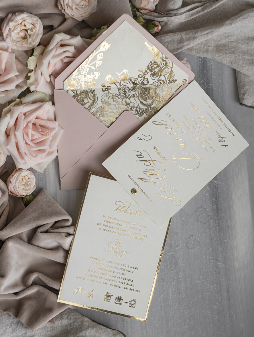 Zaproszenia ślubne Złote Glamour najpiękniejsze zaproszenia ślubne, złote glamour0