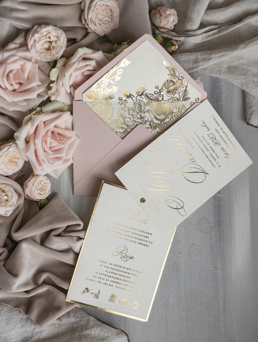 Zaproszenia ślubne Złote Glamour najpiękniejsze zaproszenia ślubne, złote glamour4