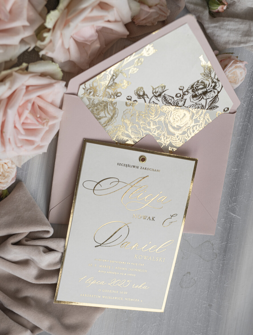 Zaproszenia ślubne Złote Glamour najpiękniejsze zaproszenia ślubne, złote glamour5