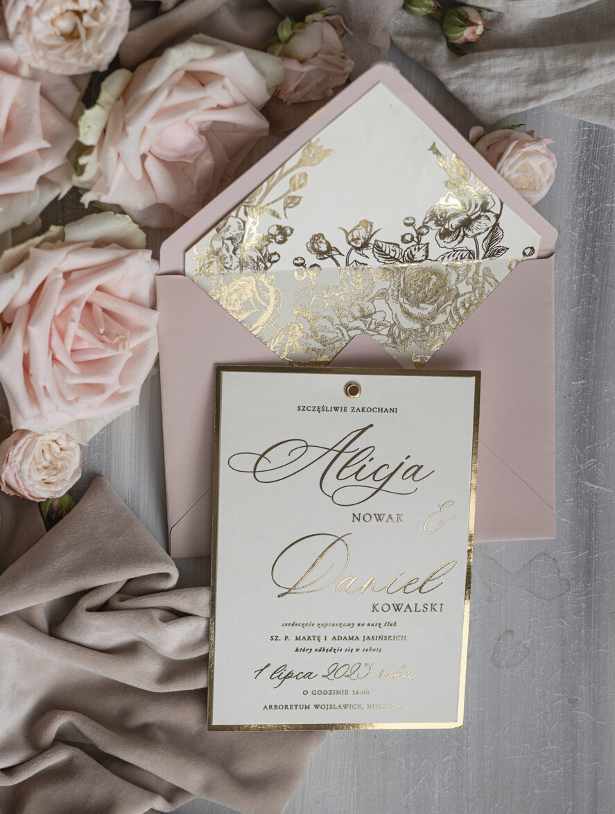 Zaproszenia ślubne Złote Glamour najpiękniejsze zaproszenia ślubne, złote glamour6