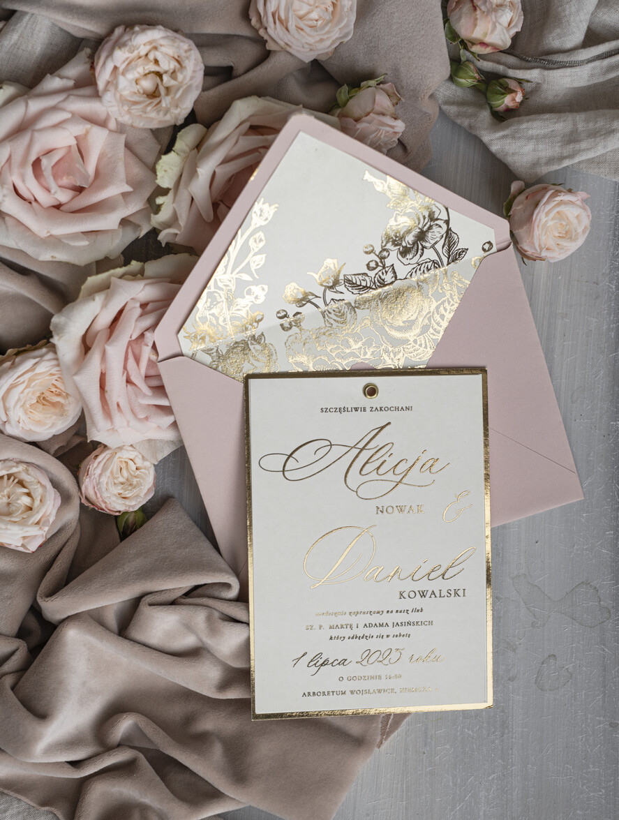 Zaproszenia ślubne Złote Glamour najpiękniejsze zaproszenia ślubne, złote glamour7